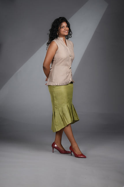 GLORIA DELGADO INSPIRED HIGHLOW FISH CUT SKIRT